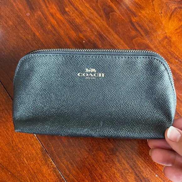 Coach Black Leather Cosmetic Case - Picture 1 of 5